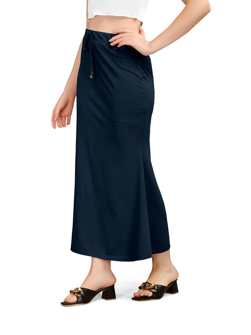 Kipzy Lycra Saree Shapewear  Long Skirt for Women for Beach  Night Out  Regular  Office  Party (Navy Blue  4XL) - Image 3